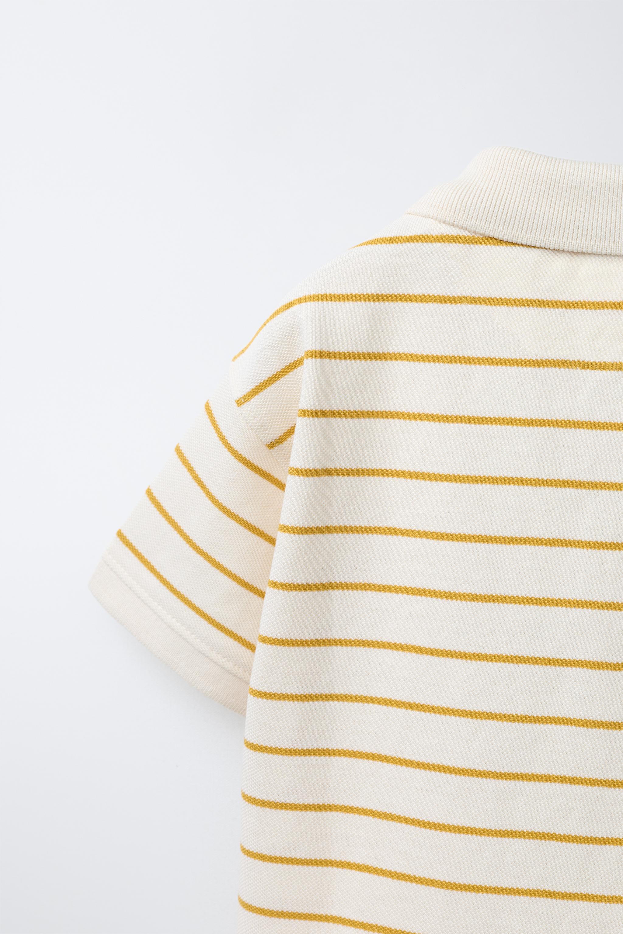 STRIPED PRINT POLO SHIRT